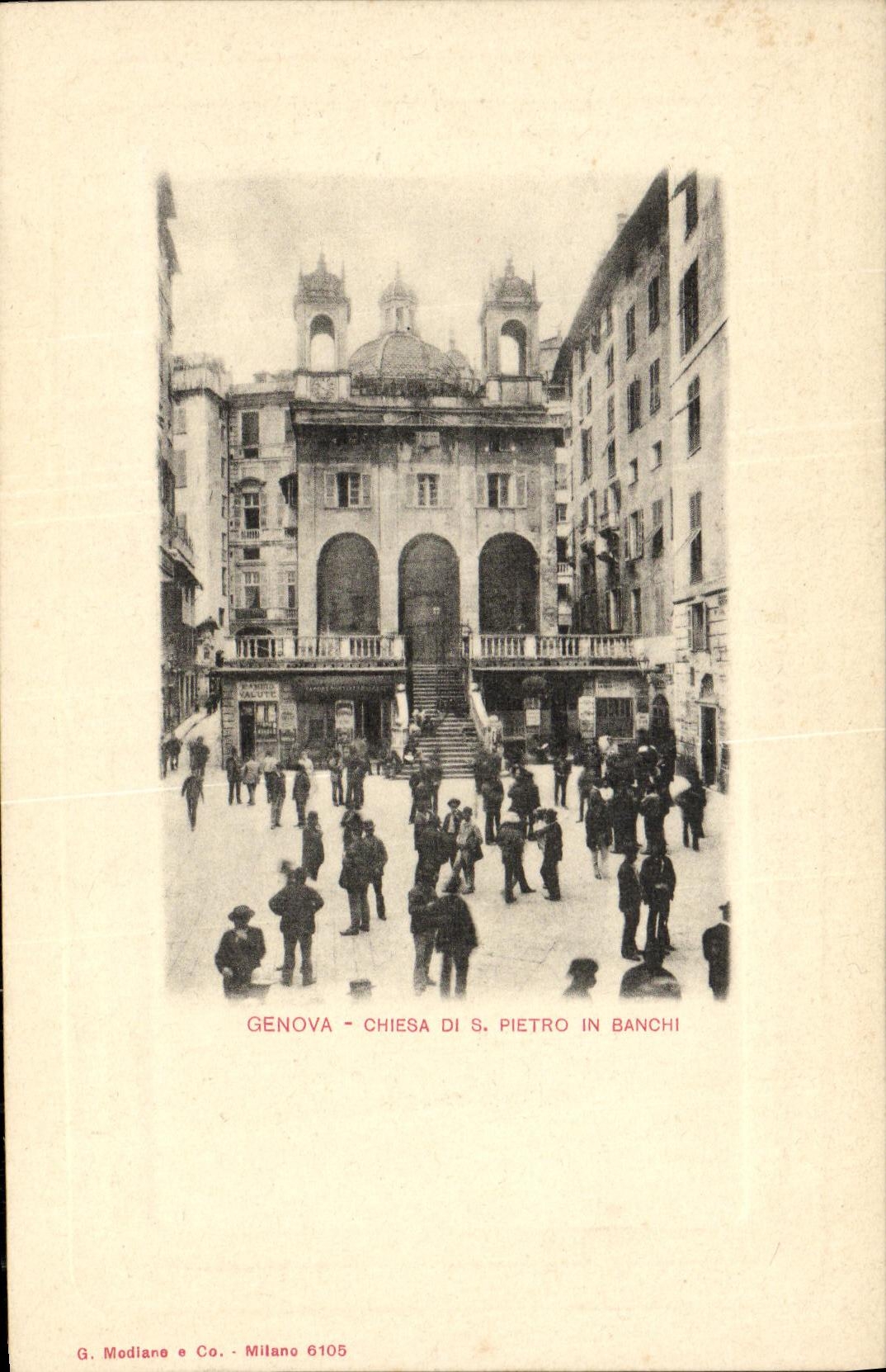POSTAL Genova Chiesa Di Pedro In Banchi de la VENDIMIA