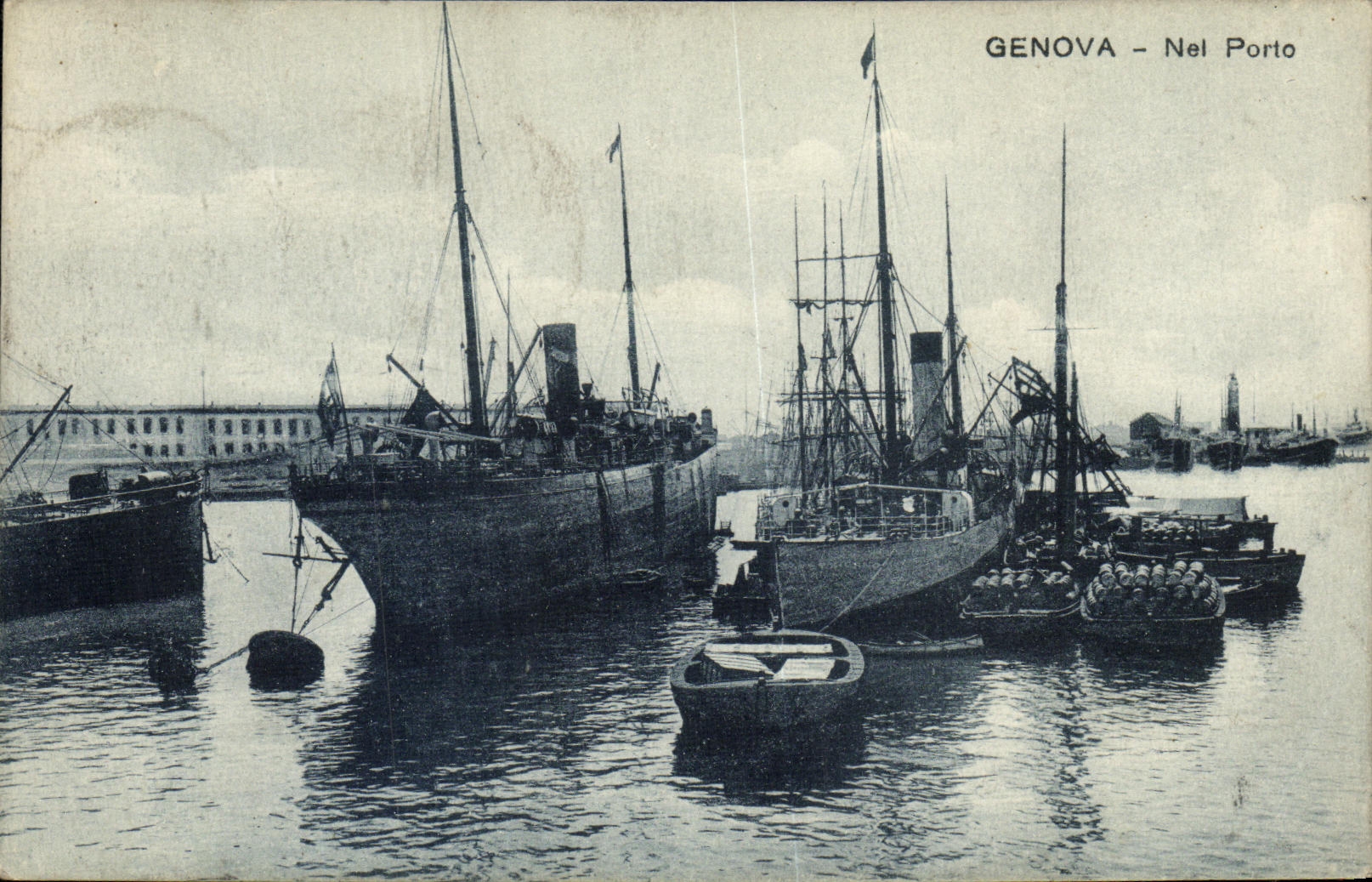 Barcos de Genova Nel Oporto de la POSTAL de la VENDIMIA