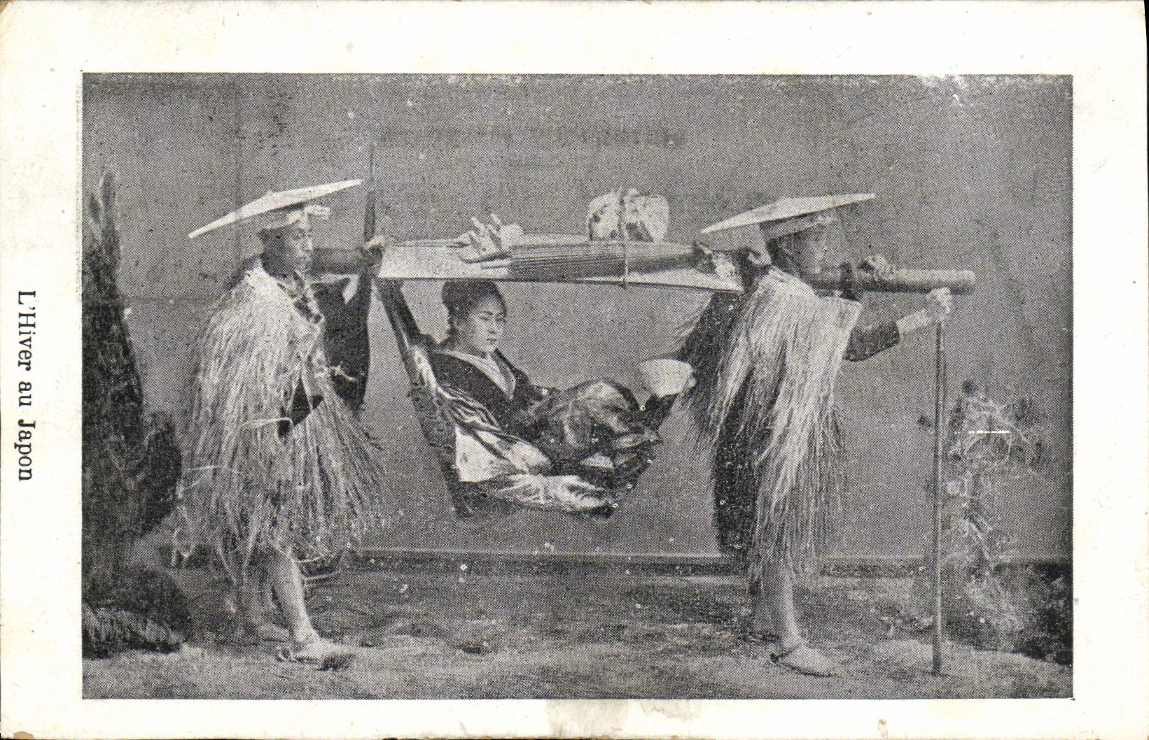 VINTAGE POSTCARD L Winter in Japanese Japan