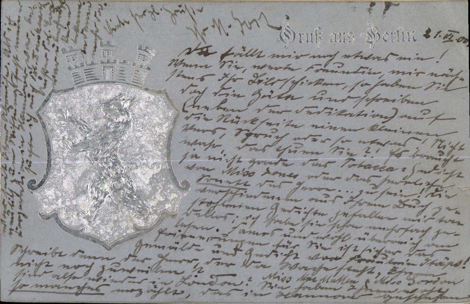 VINTAGE POSTCARD Gruss aus Berlin Bear