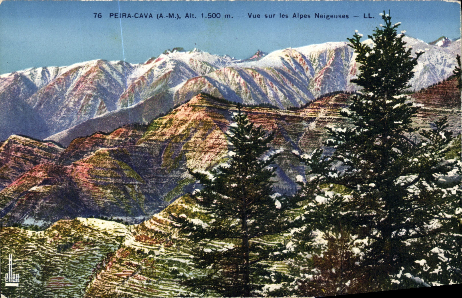 CPA Peira Cava Vue Sur les Alpes Neigeuses