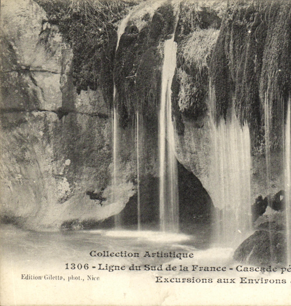 CPA Ligne du Sud la France Cascade pertrifiante du Saut du Loup Excursions au Sud de Bice