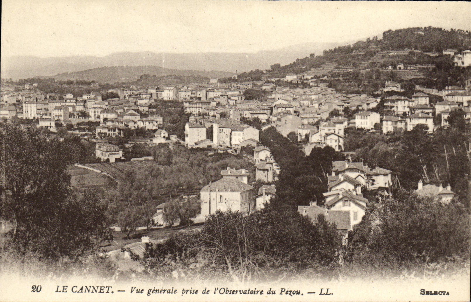 VINTAGE POSTCARD Cannet View taken of L observatory of Pezou