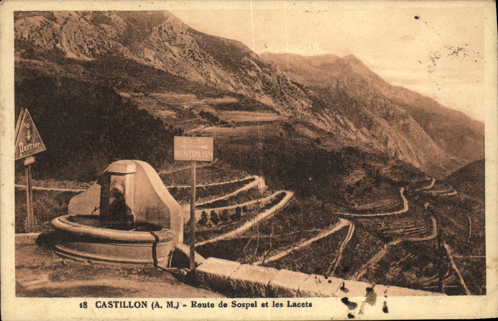 CPA Castillon Route de Sospal et les Lacets