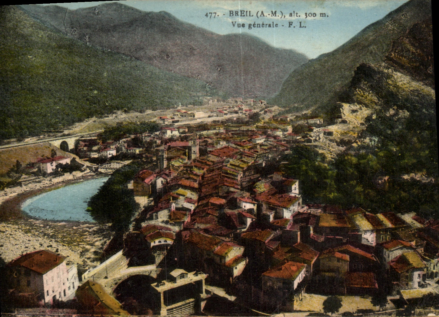 VINTAGE POSTCARD Breil View