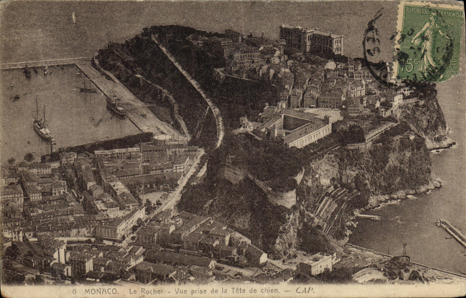 CPA Monaco Le Rocher Vue Prise de la Tete de Chien