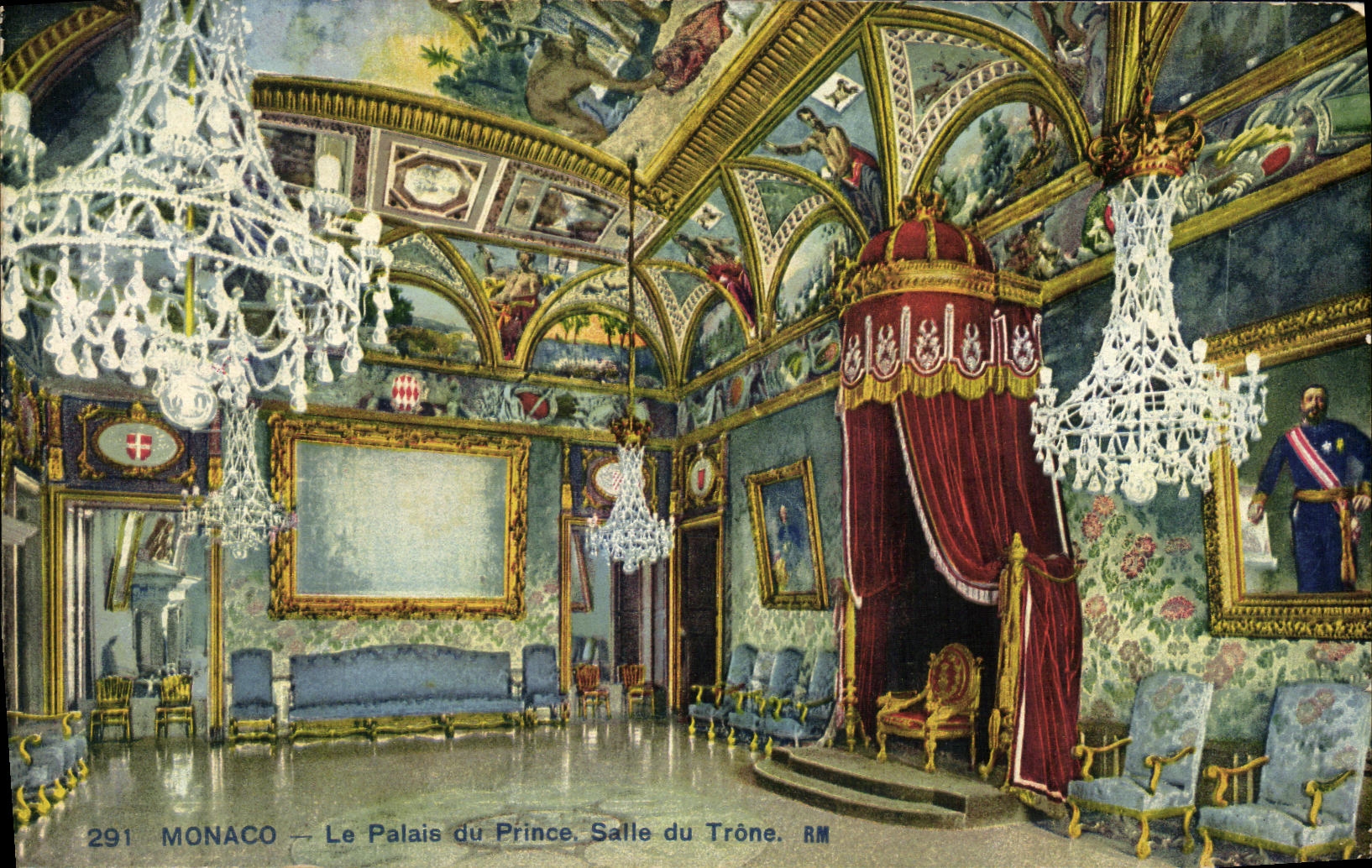 CPA Monaco Le Palais du Prince Salle du Trone