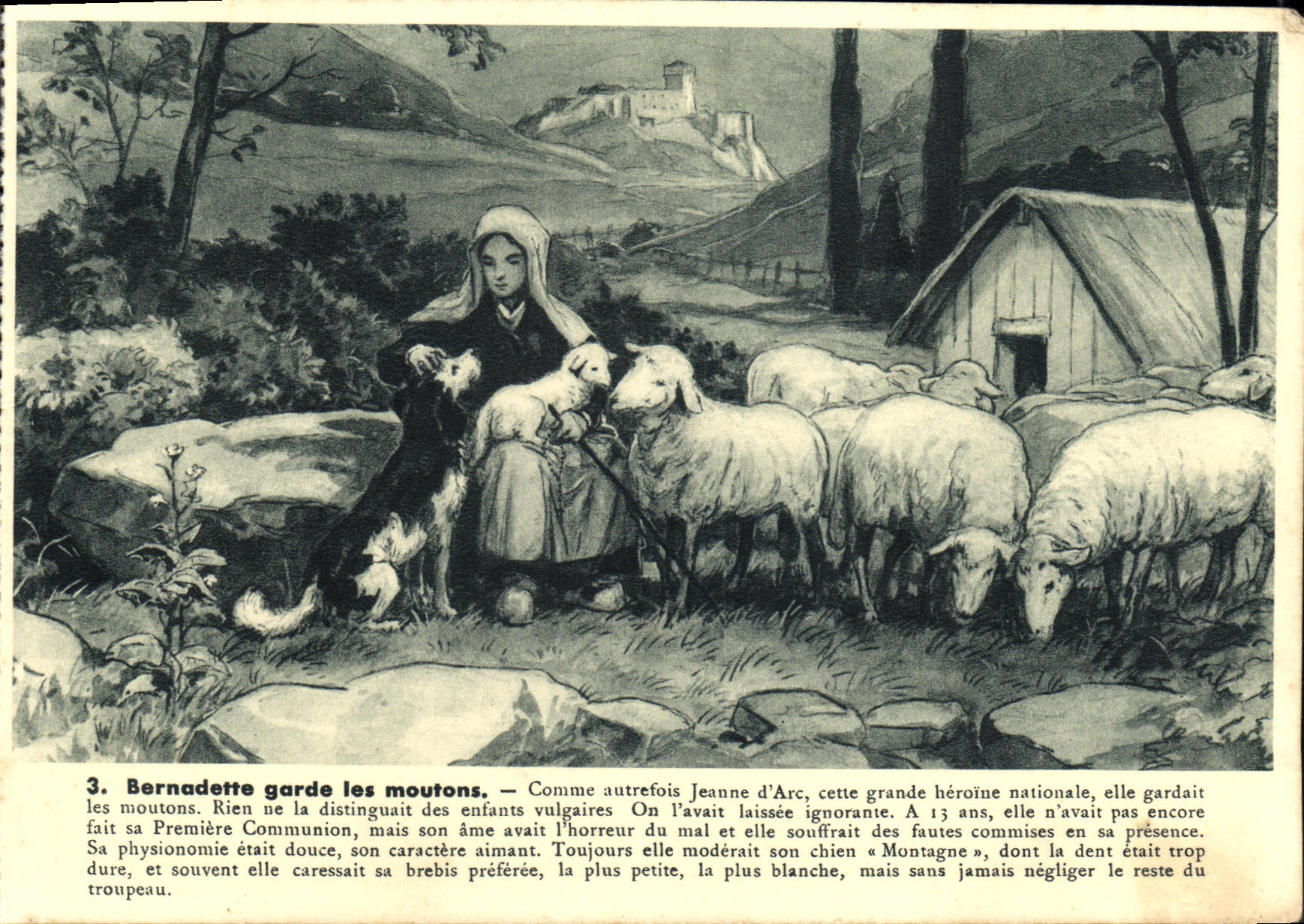 CPA Bernadette Garde Les Moutons Comme Autrefois Jeanne D Arc Lourdes