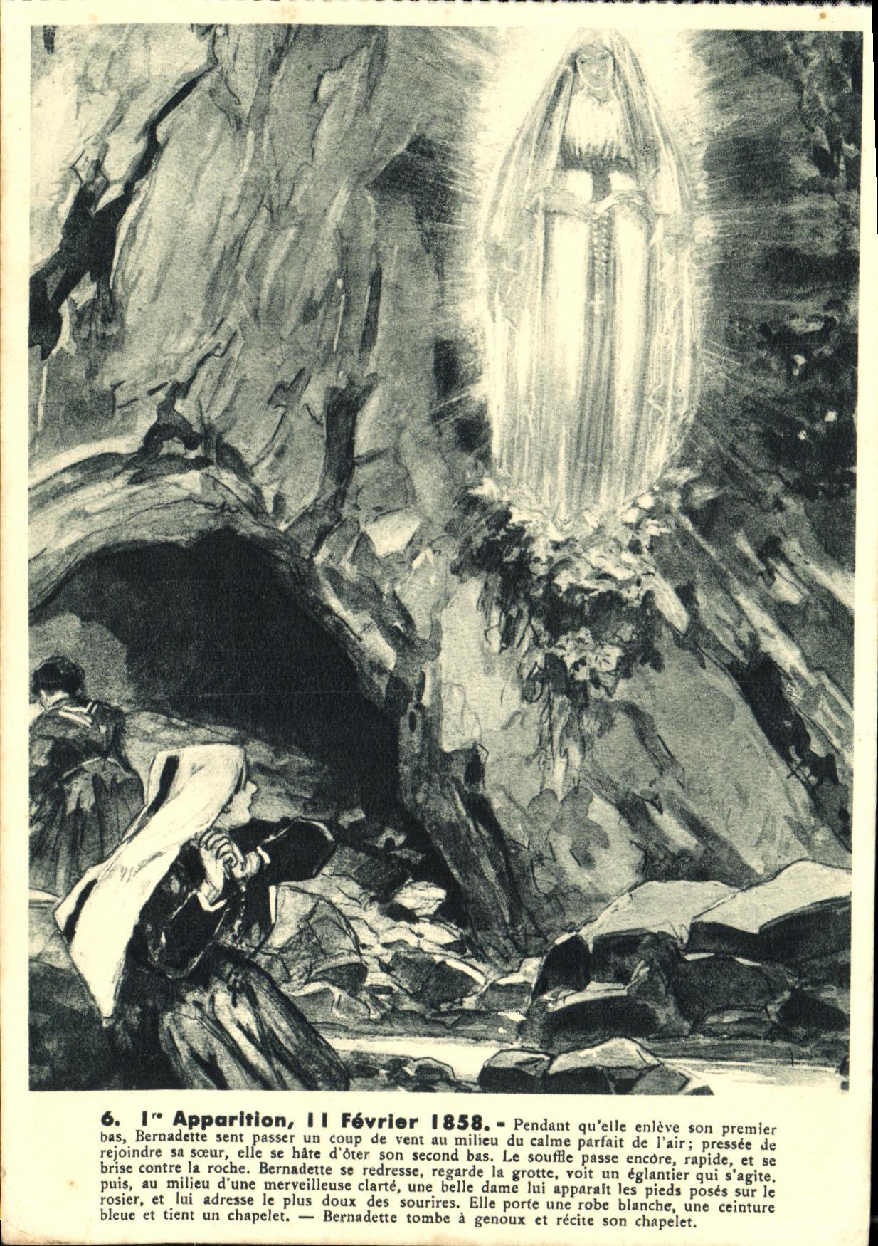 CPA 1er Apparition 11 Fevrier 1858 Lourdes
