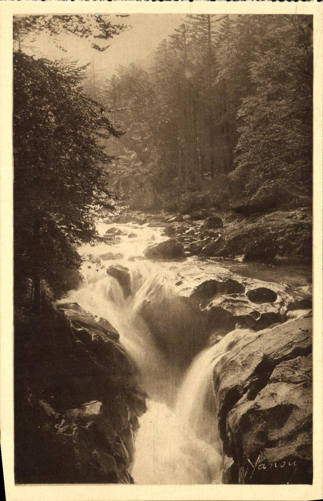 VINTAGE POSTCARD Cauterets Cascades of the L Ours No