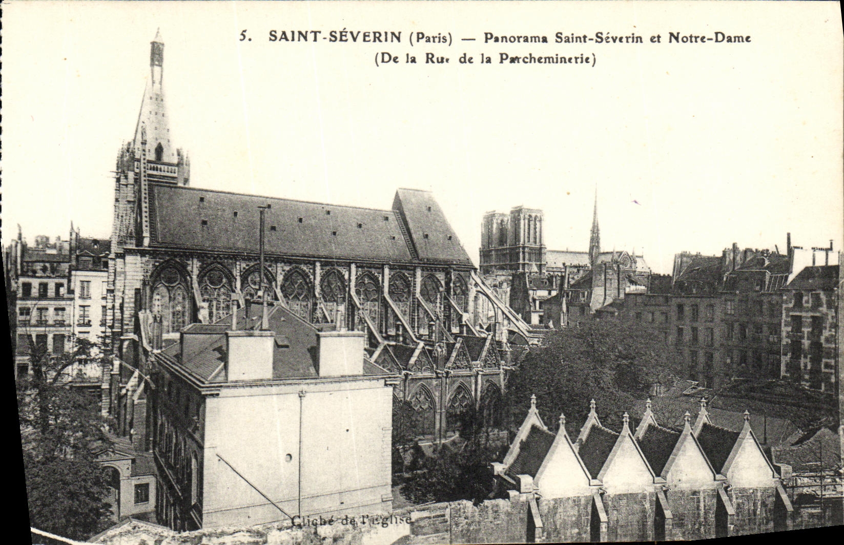 VINTAGE POSTCARD Holy Severin Holy Panorama Severin and Notre Dame