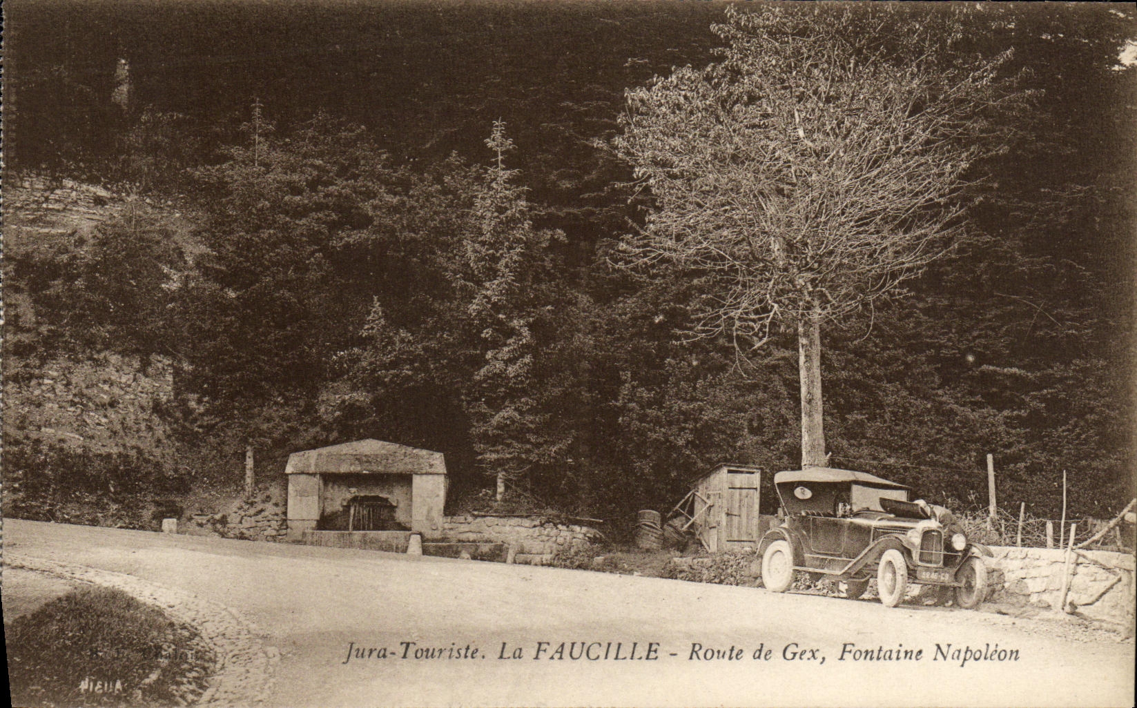 VINTAGE POSTCARD the Jura Tourist the Sickle Road of Gex Automobile Napoleon Fountain