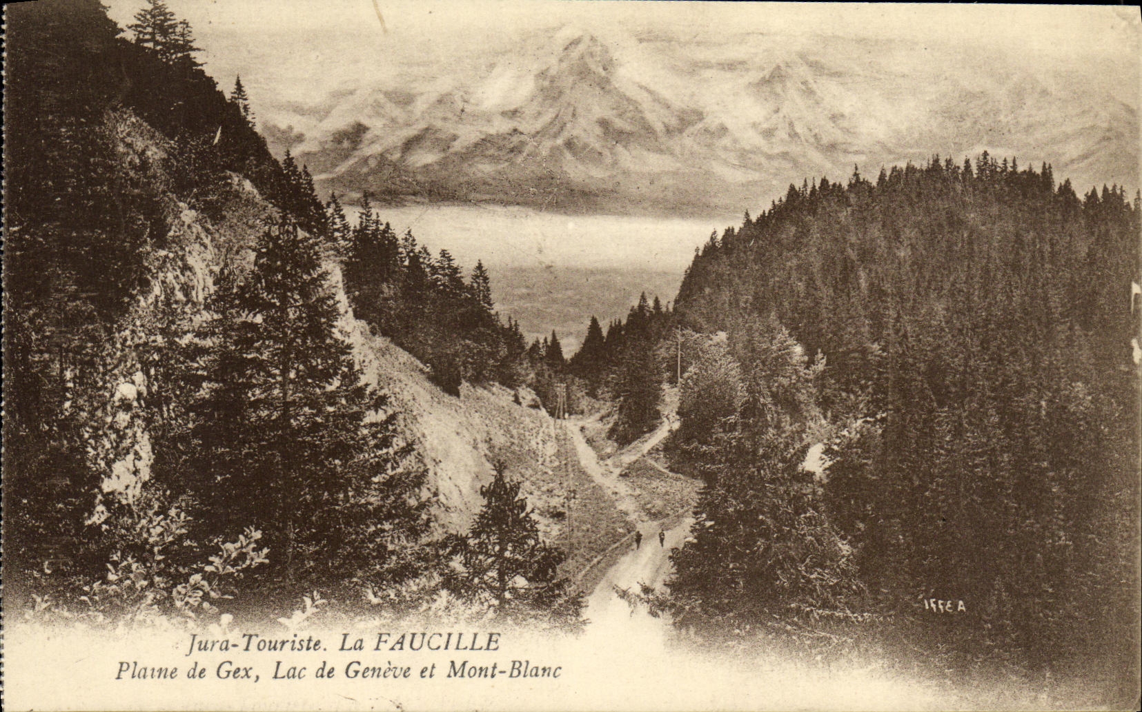 VINTAGE POSTCARD the Jura Tourist the Flat Sickle of Gex Lake Geneva and Mount Blanc