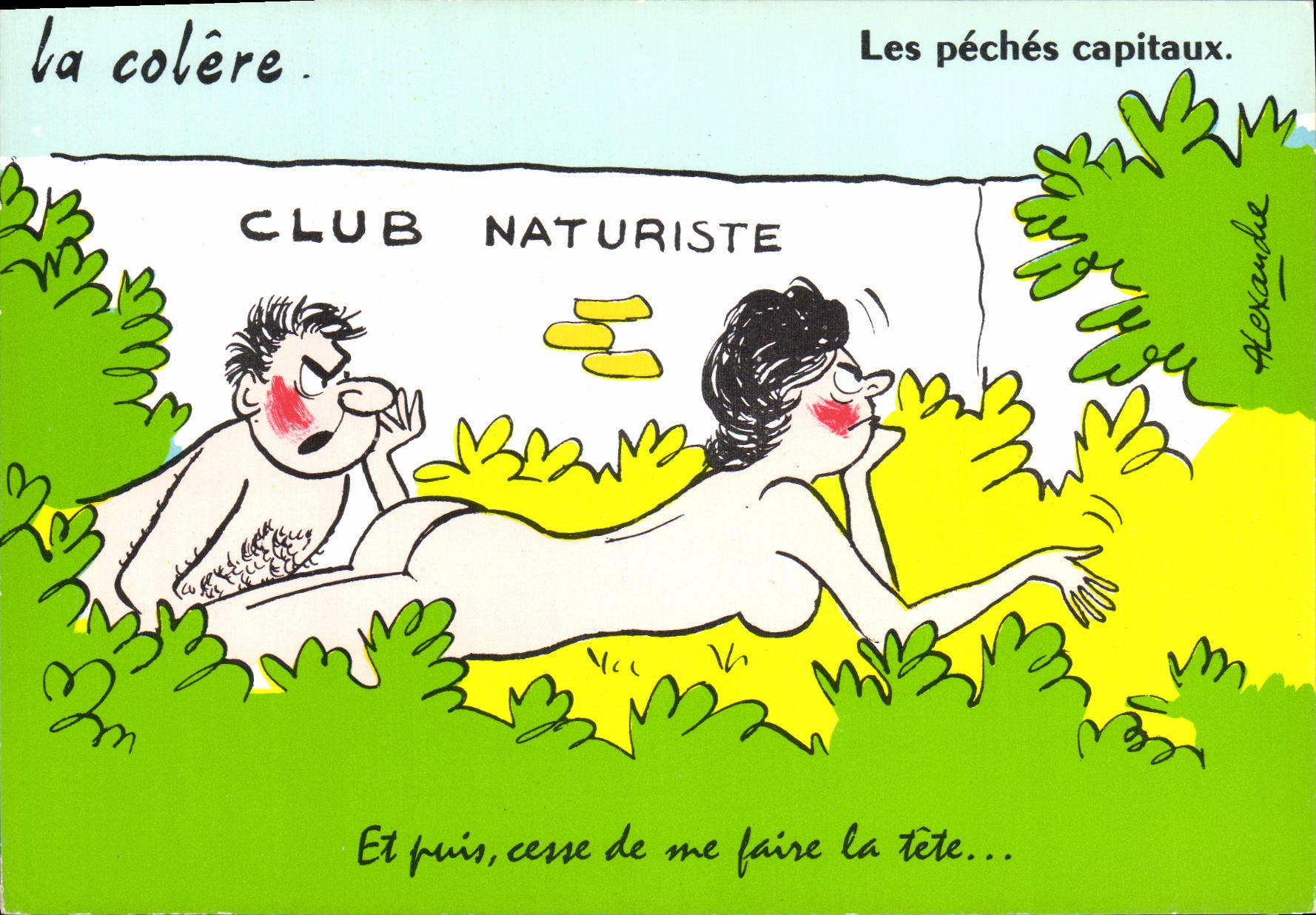 CPM La Colere Les Peches Capitaux Club naturiste