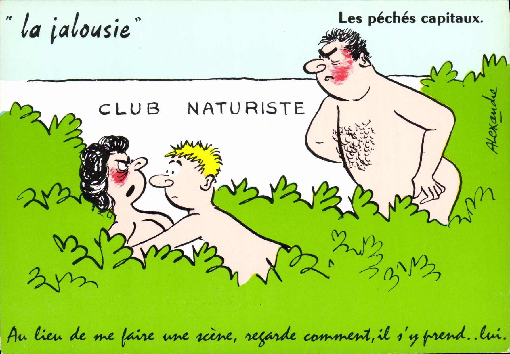CPM La Colere Les Peches Capitaux Club naturiste