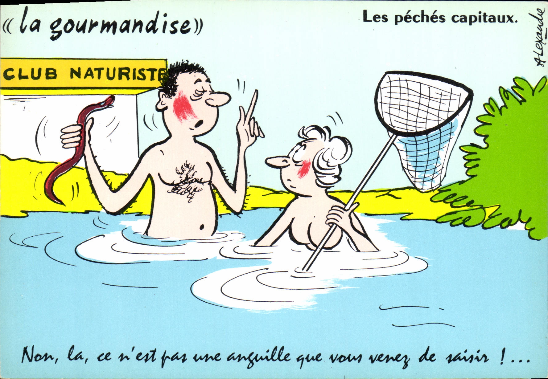 CPM La gourmandise Les Peches Capitaux Club naturiste