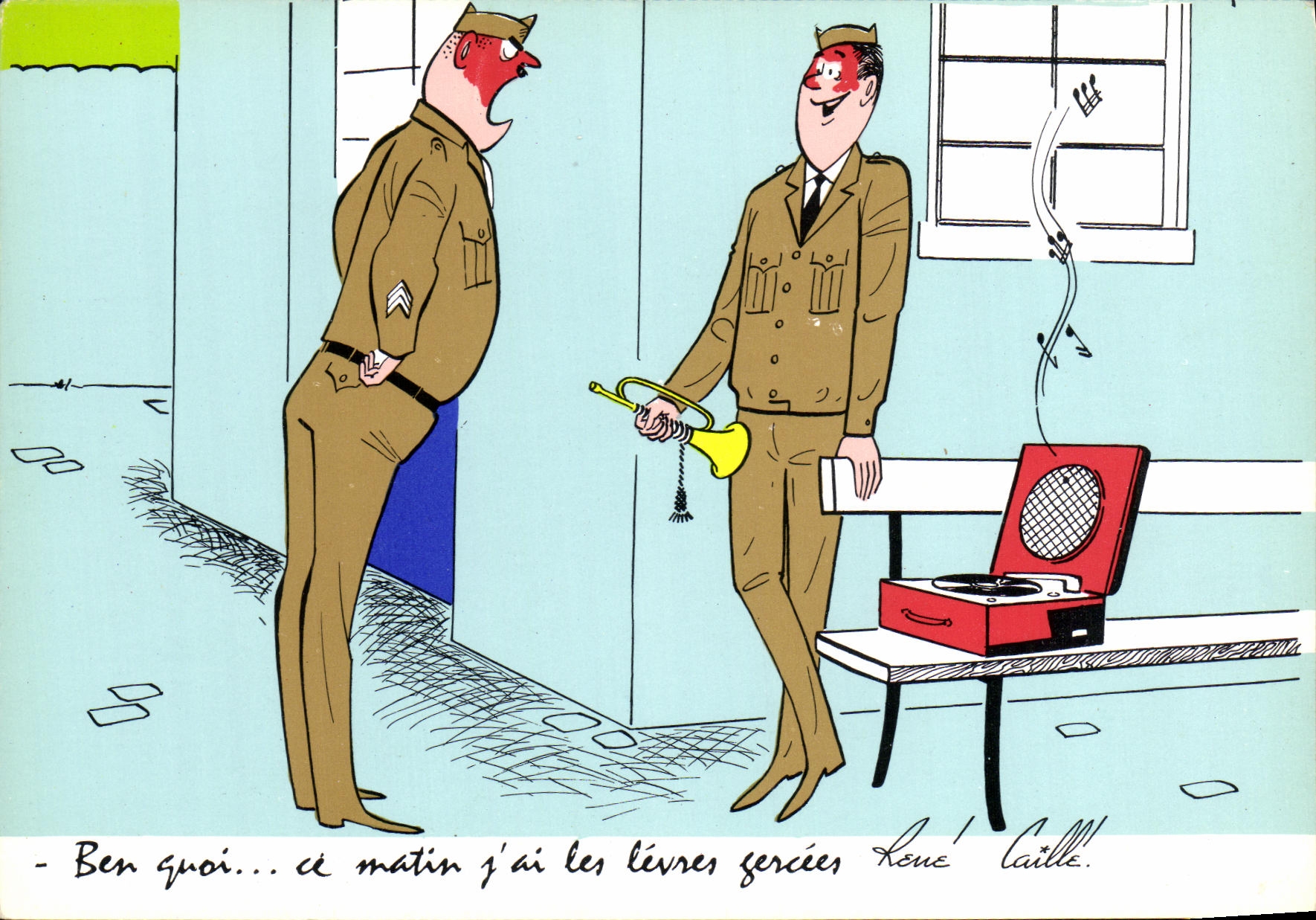 CPM Soldat miltiaria Trompette Rene Caille