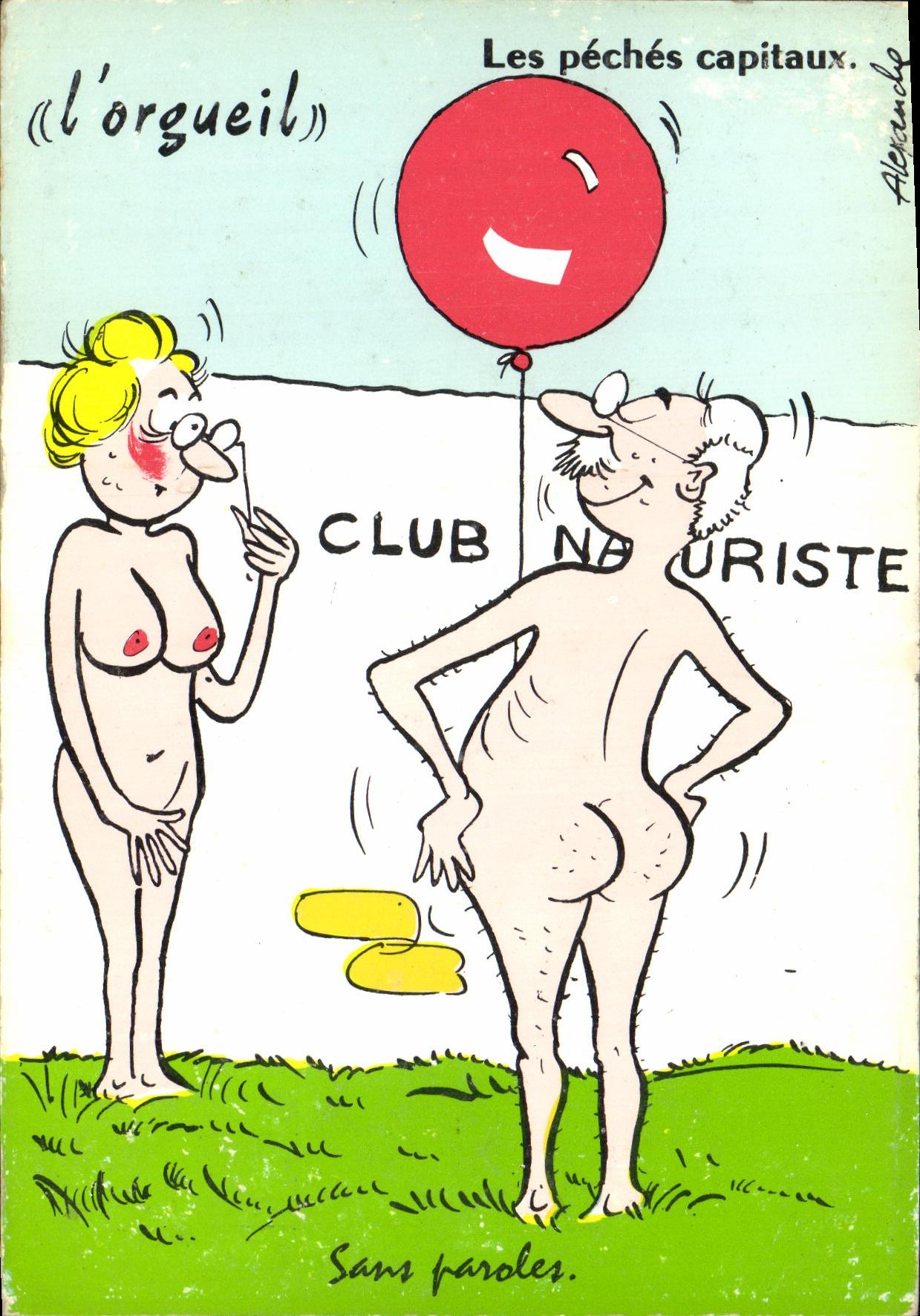 CPM L orgueil Les Peches capitaux Club naturiste