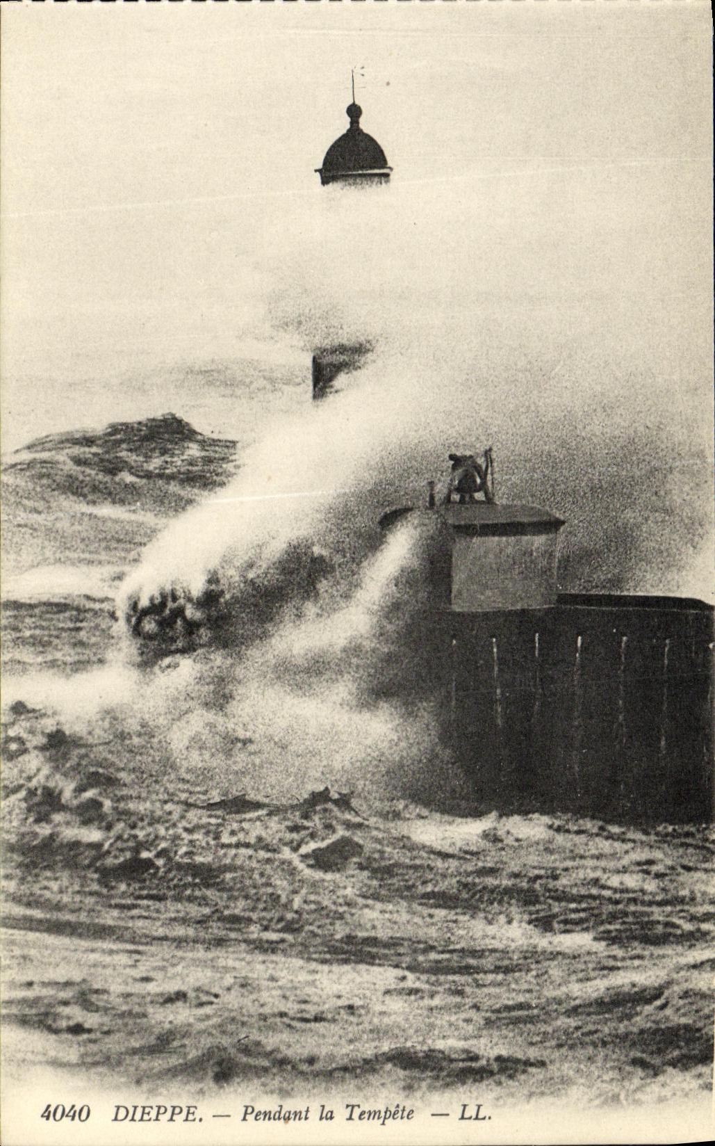 POSTAL Dieppe de la VENDIMIA durante la tormenta
