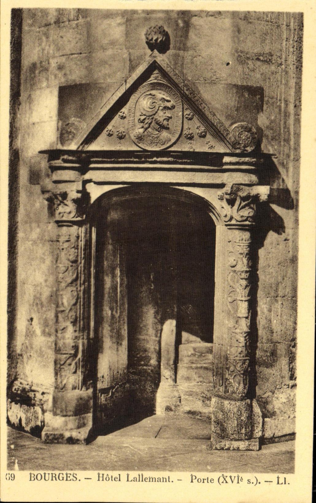 VINTAGE POSTCARD Bourges Hotel Lallemant Carries XVl E century