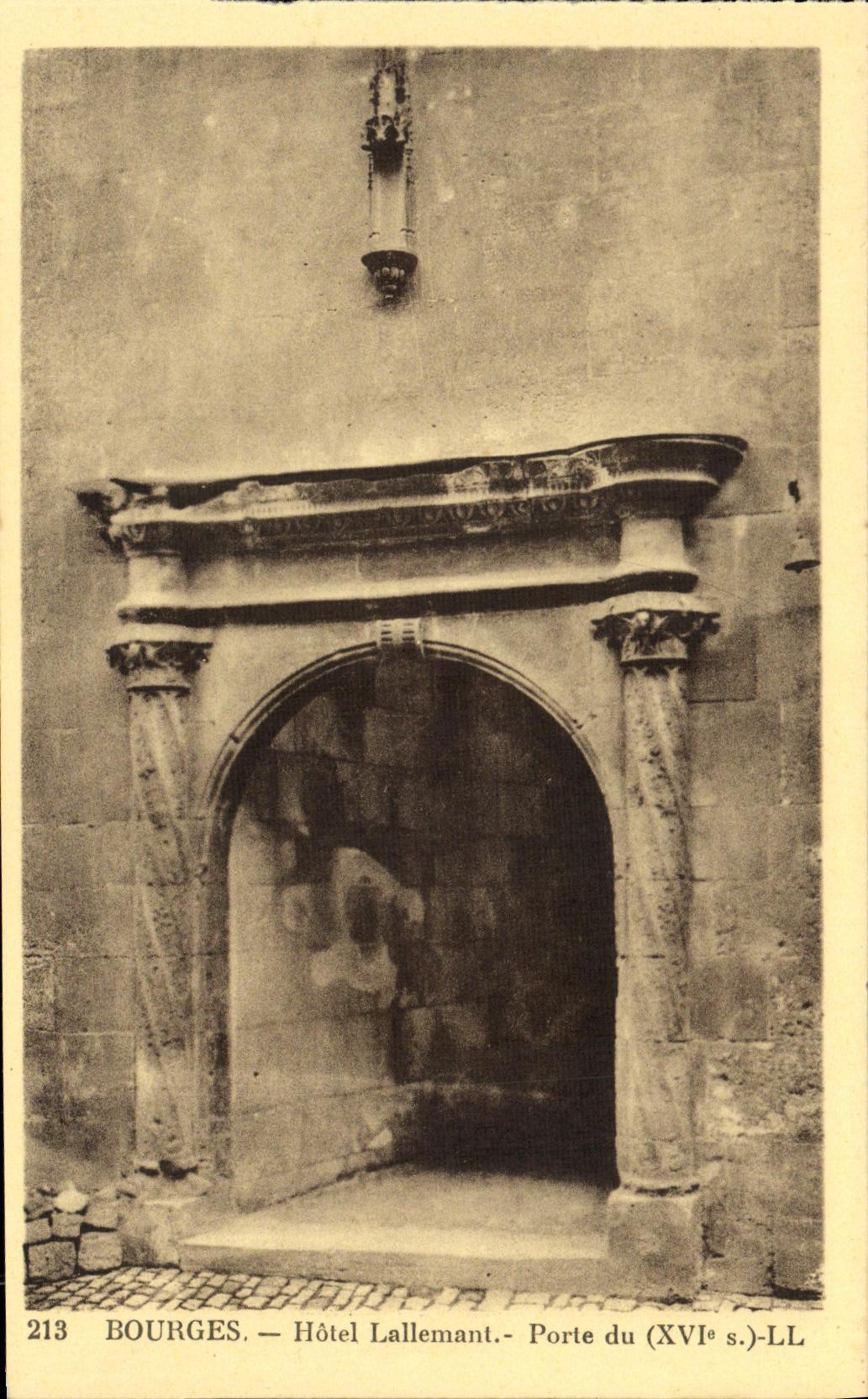 VINTAGE POSTCARD Bourges Hotel Lallemant Carries of XVl E S