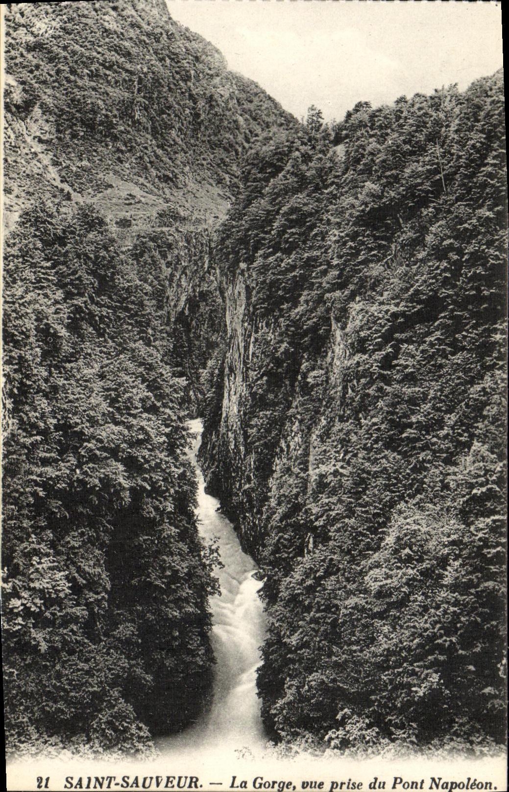 CPA Saint Sauveur La Gorge vue prise du Pont Napoleon