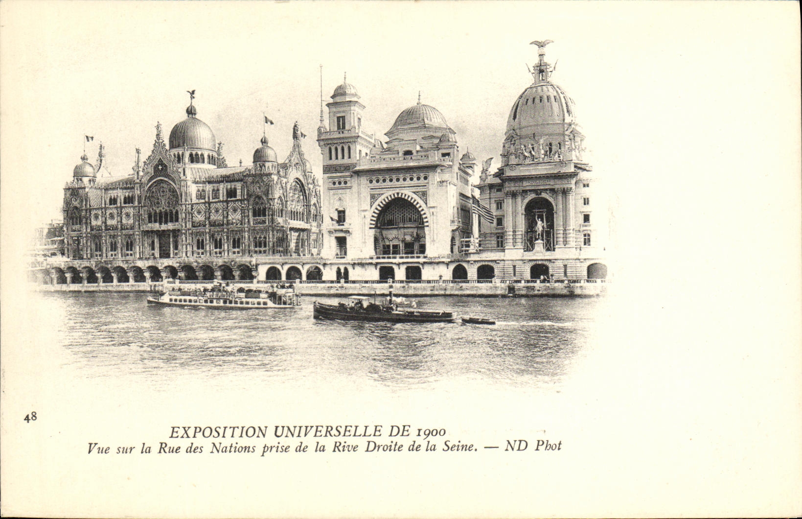 CPA Exposition Universelle de 1900 Vue sur la Rue des Nations prise de la Rive Droite de la Seine