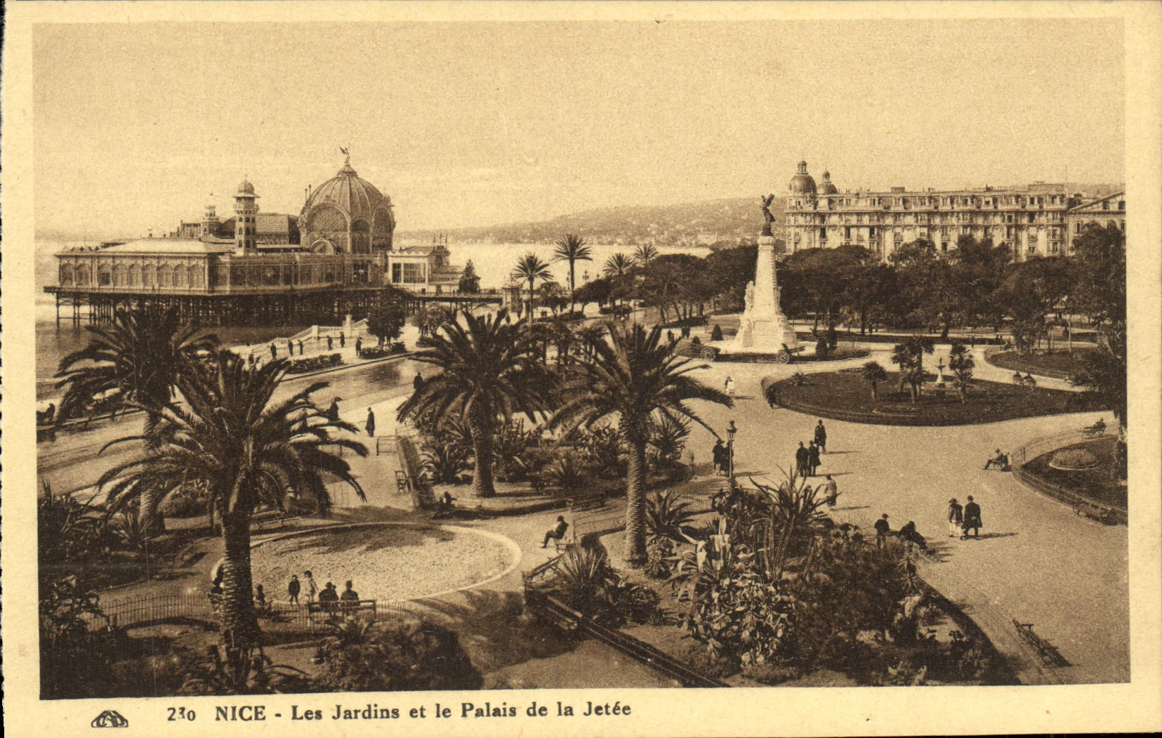 CPA Nice Les Jardins et le Palais de la Jetee