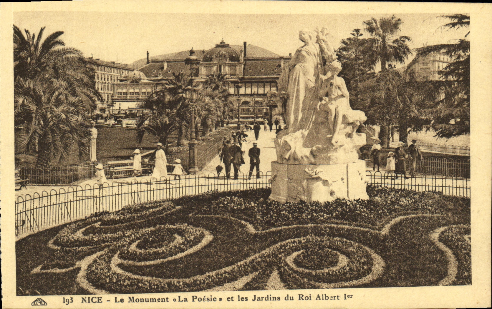 CPA Nice Le Monument La Poesie et les Jardins du Roi Albert 1er