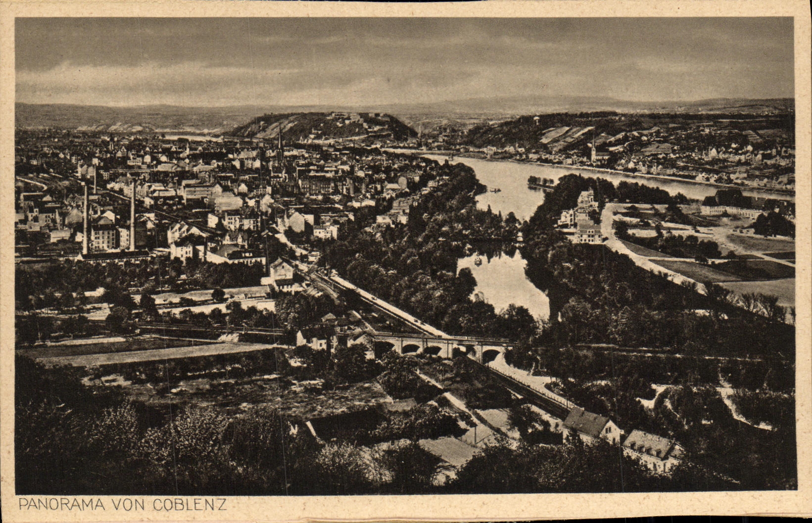 CPA Panorama von Coblenz