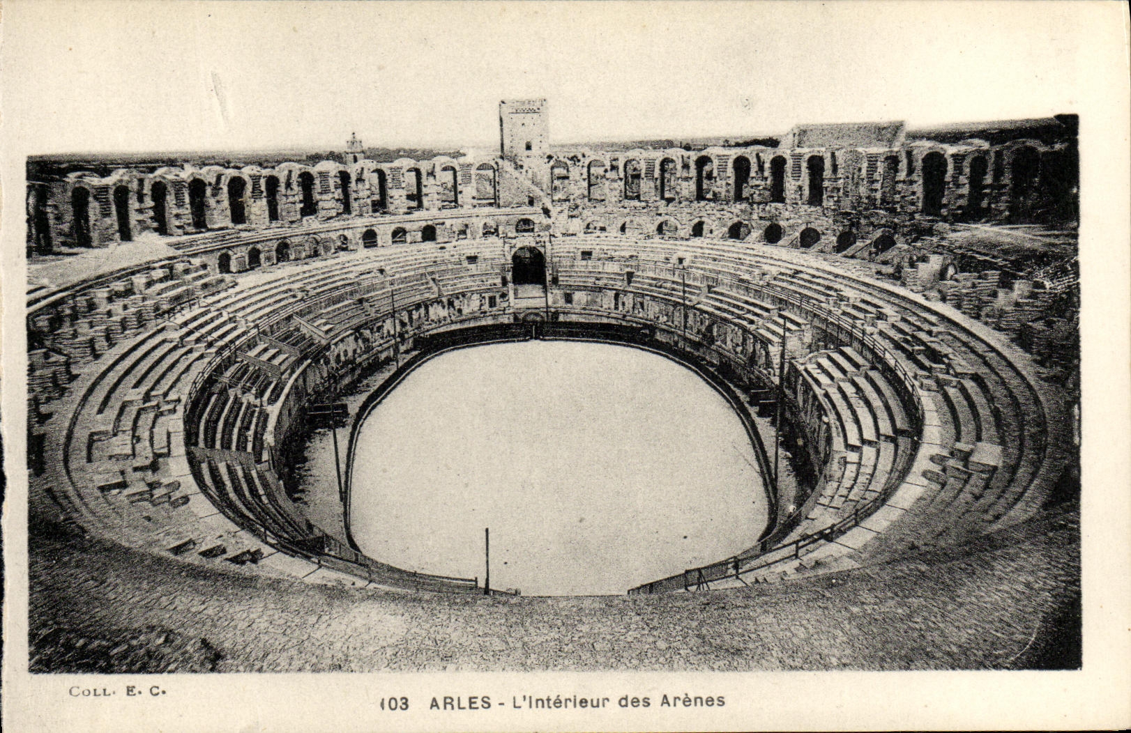 VINTAGE POSTCARD Arles L Interior of Arena