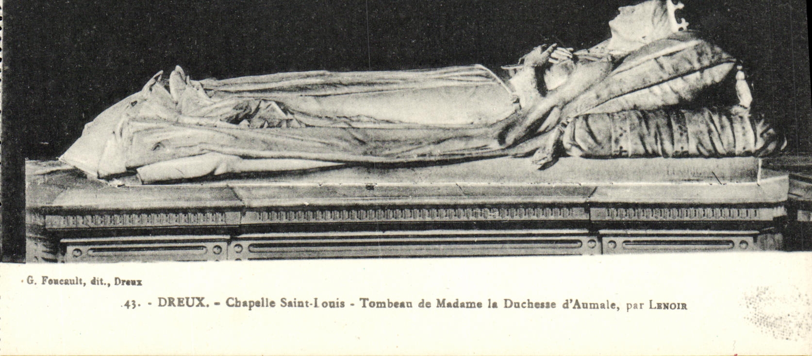 Tumba de St  Louis de la camara acorazada de Dreux de la POSTAL de la VENDIMIA de la senora la duquesa D Aumale