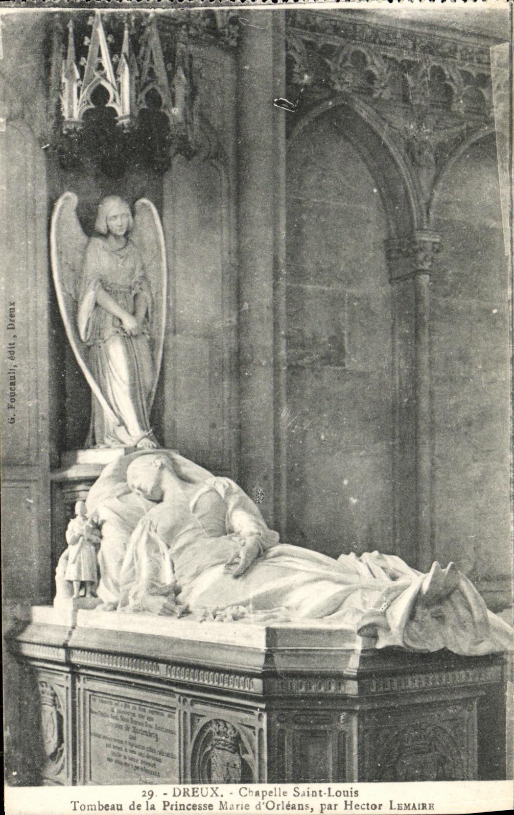 Tumba de St  Louis de la camara acorazada de Dreux de la POSTAL de la VENDIMIA de la princesa Marie D Orleans