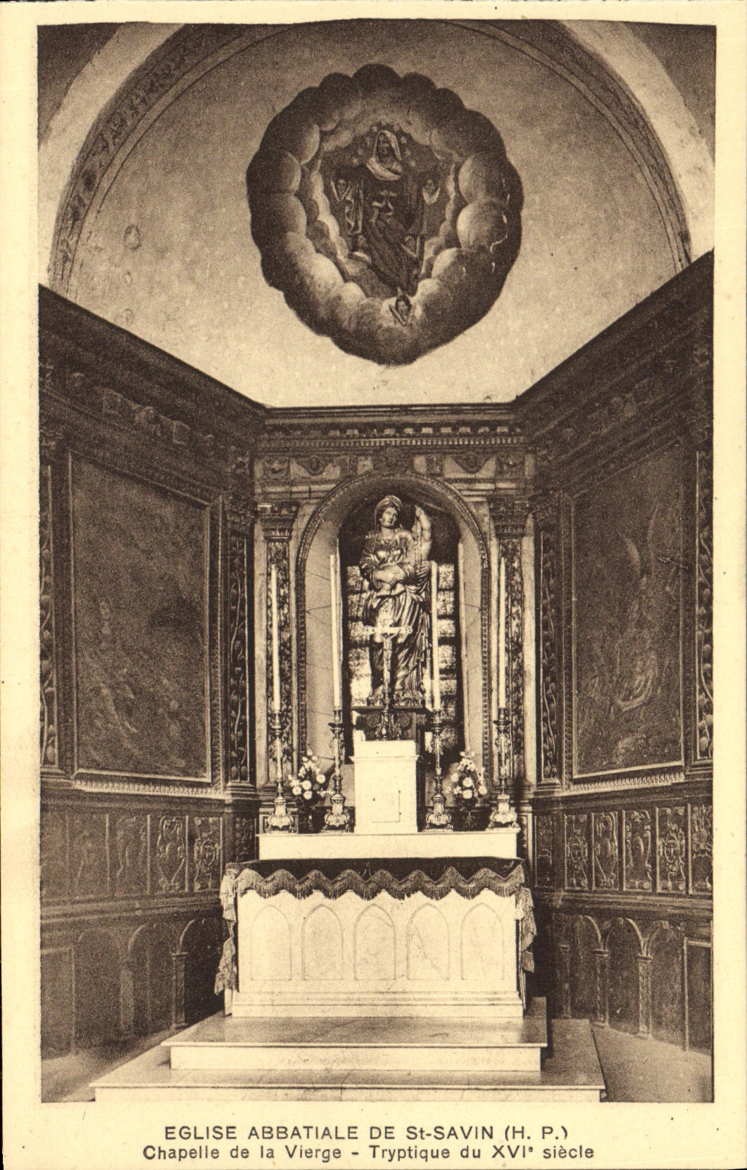 VINTAGE POSTCARD St Savin L Abbey church Vault of the Tryptique Virgin