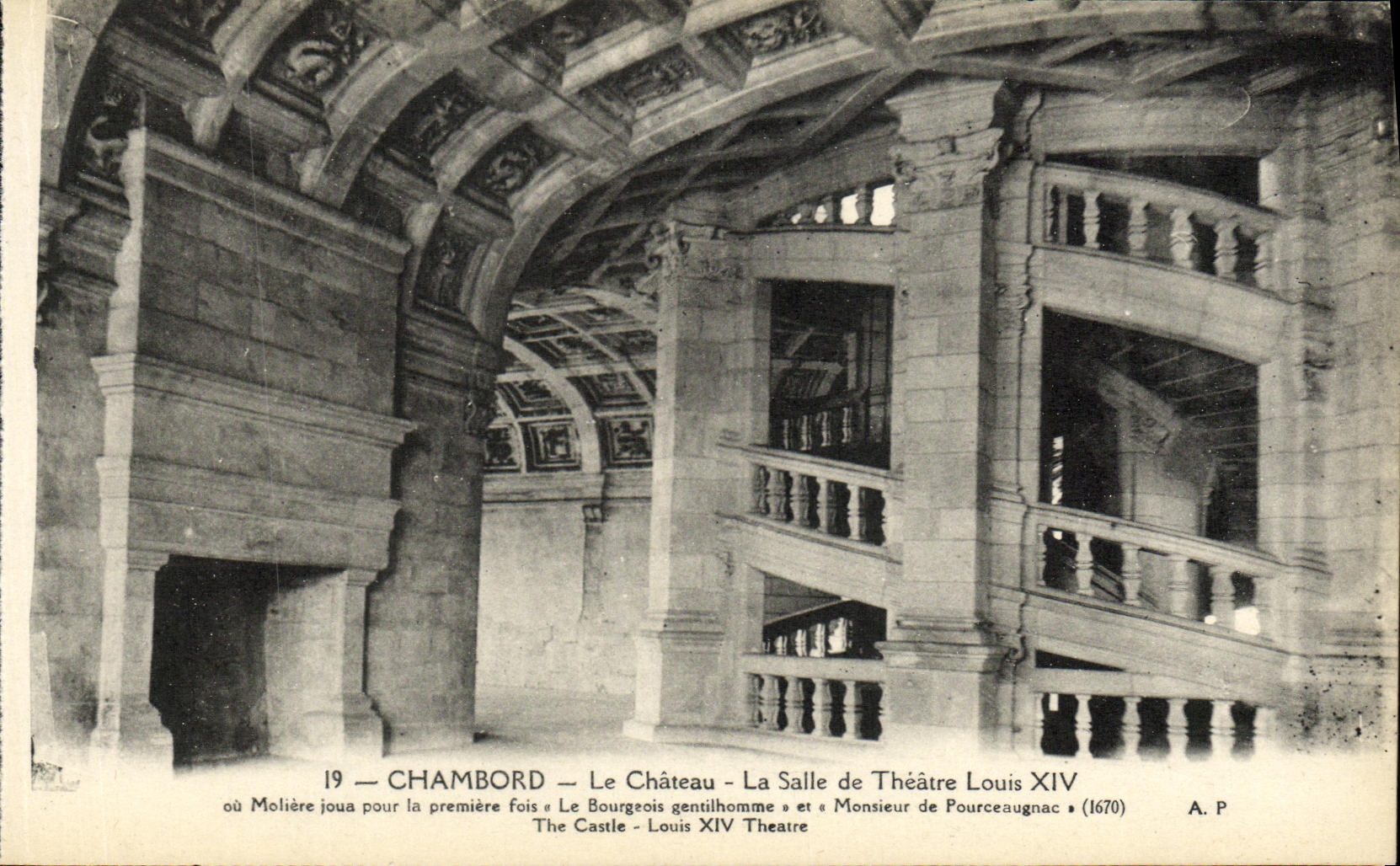 CPA Chateau de Chambord La Salle de Theatre Louis XIV