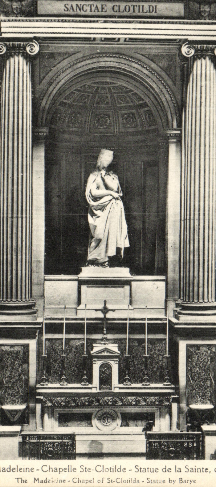 VINTAGE POSTCARD the Madeleine Vault co  Augustin Statue of Sainte of Barye Paris