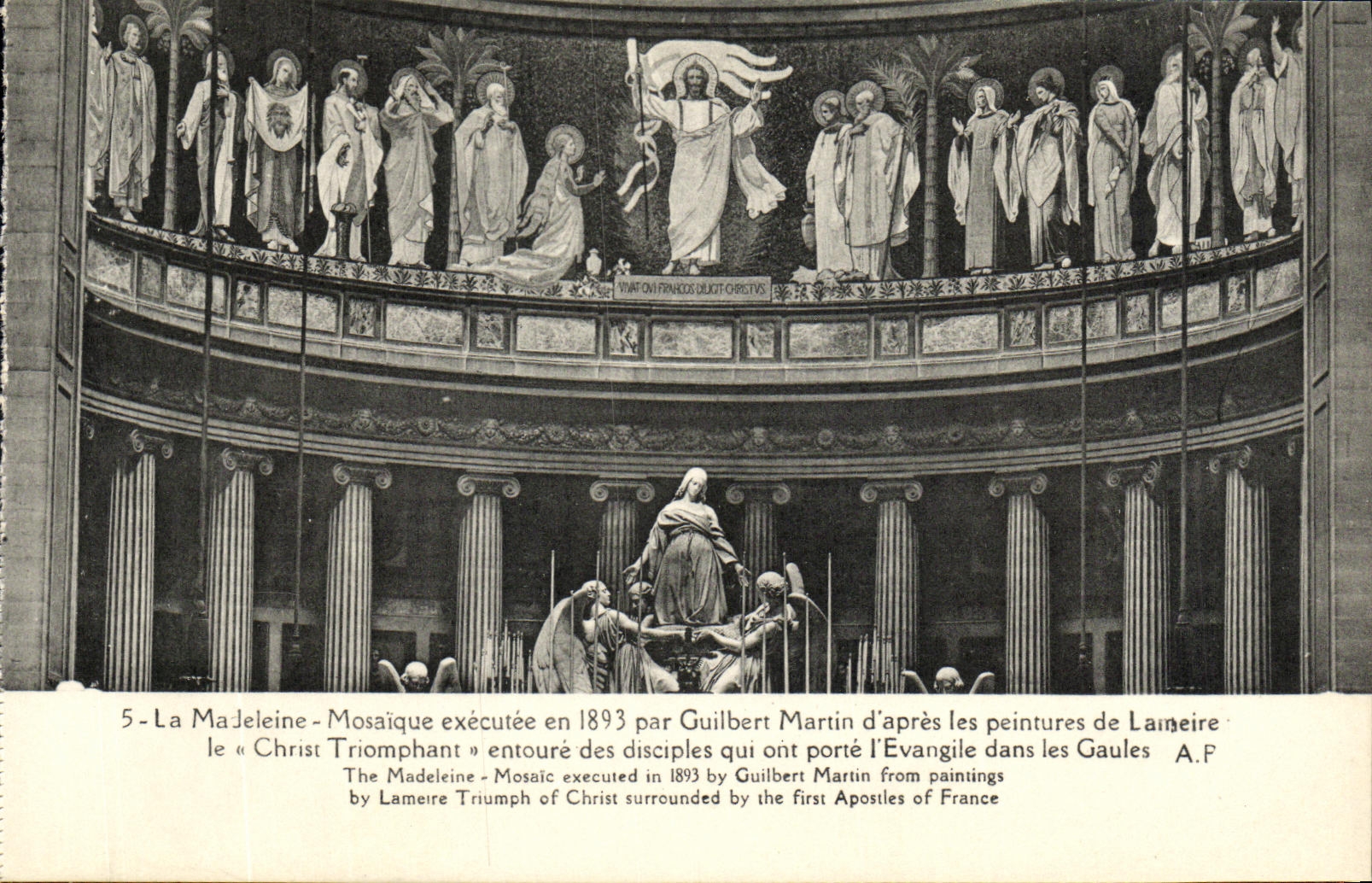 VINTAGE POSTCARD the Mosaic Madeleine exeutee in By Guilbert Martin D After Paintings of Lameire Paris