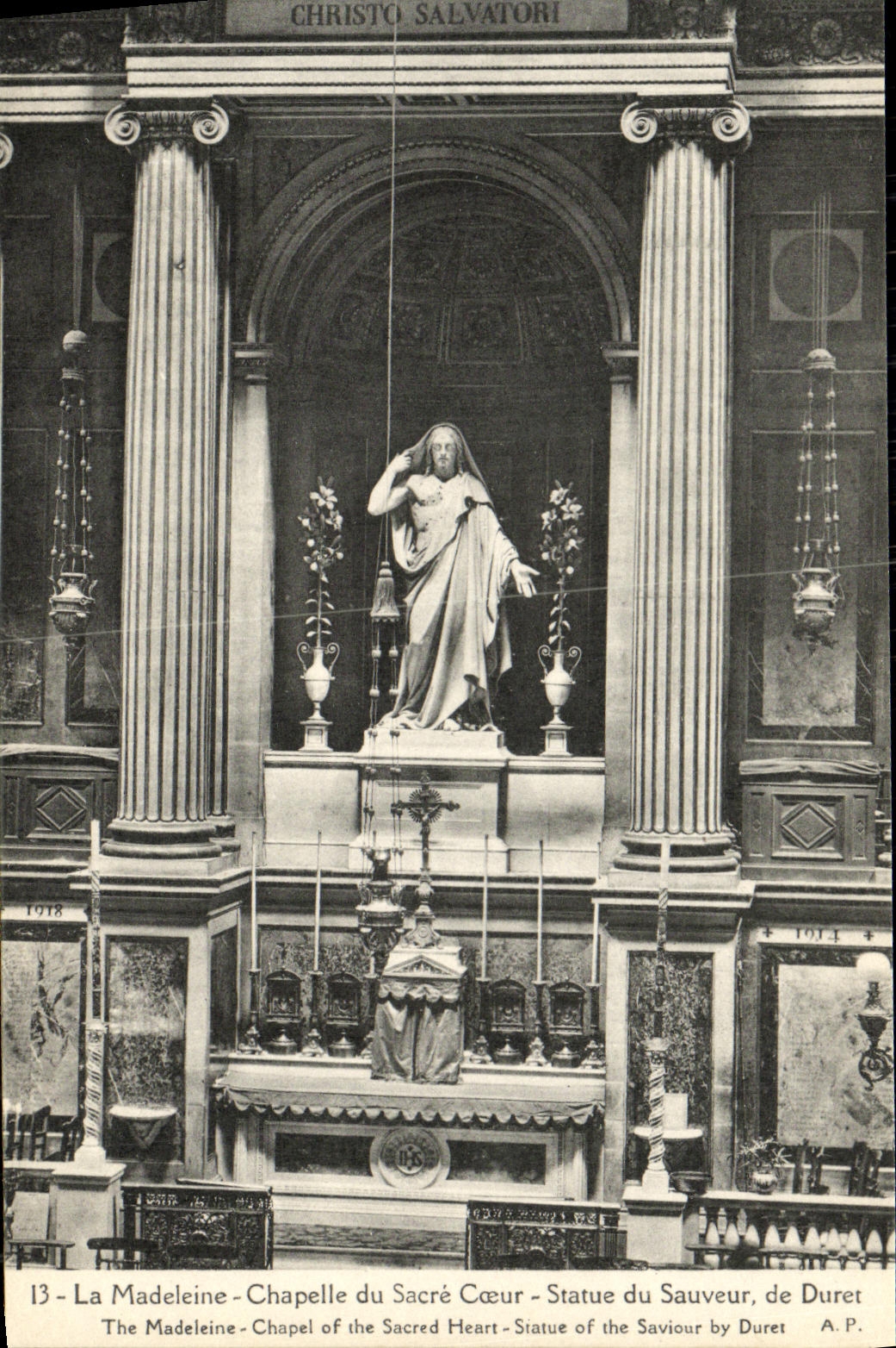 VINTAGE POSTCARD the Madeleine Chapelle of the Virgin co  Rules of St Paris Saver