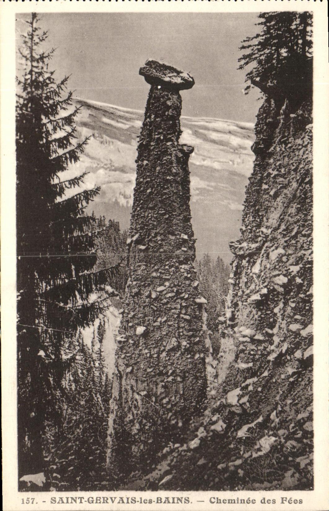 VINTAGE POSTCARD Holy Gervais les Bains Chimney of the Fairies