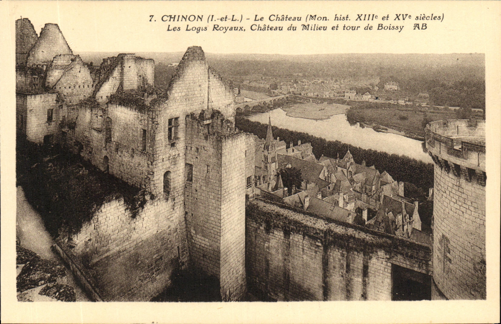 VINTAGE POSTCARD Chinon the Castle the Home Royal Castle of the Medium and Turn of Boissy