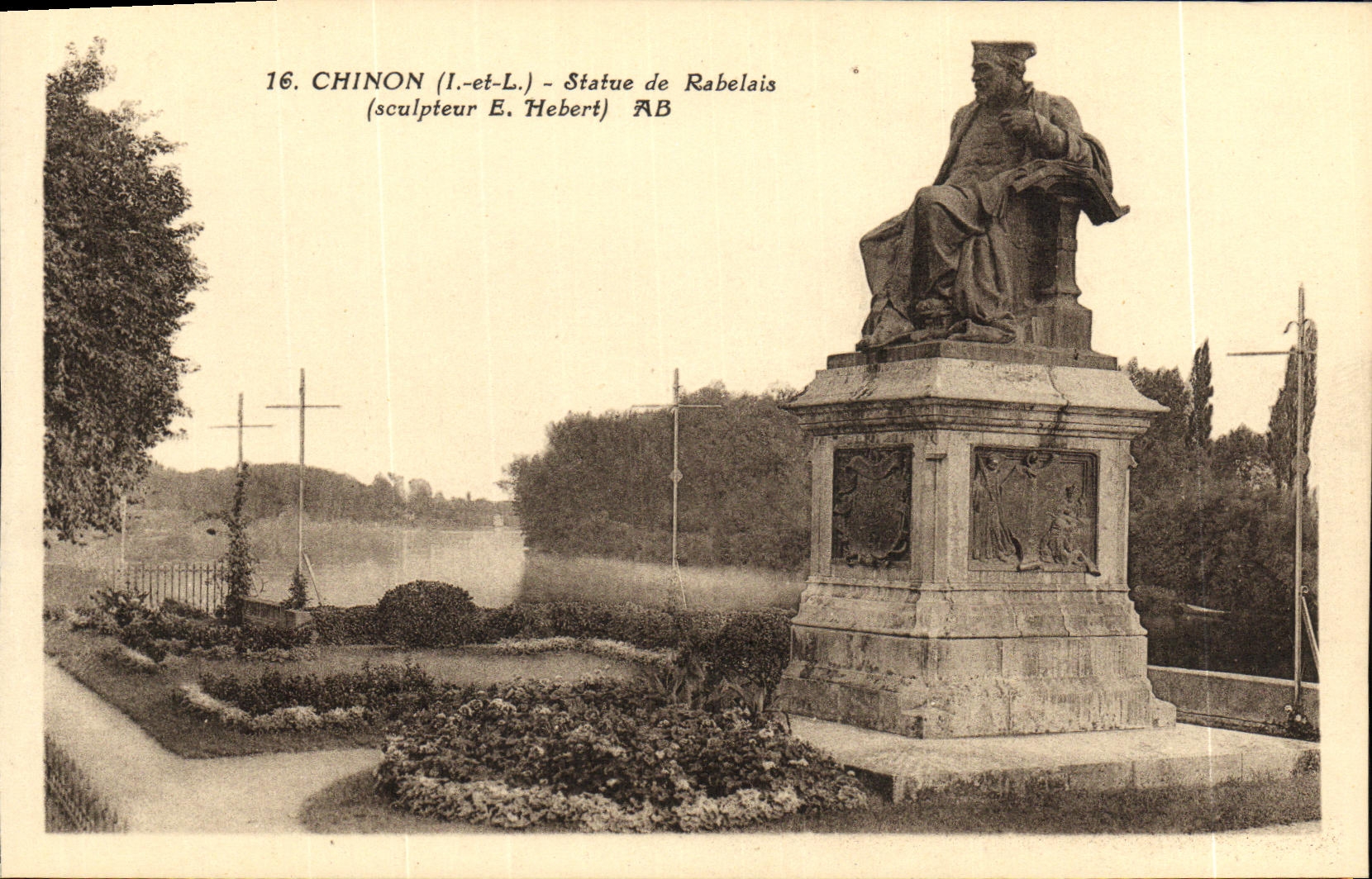 VINTAGE POSTCARD Chinon Rules of Rabelais Hebert