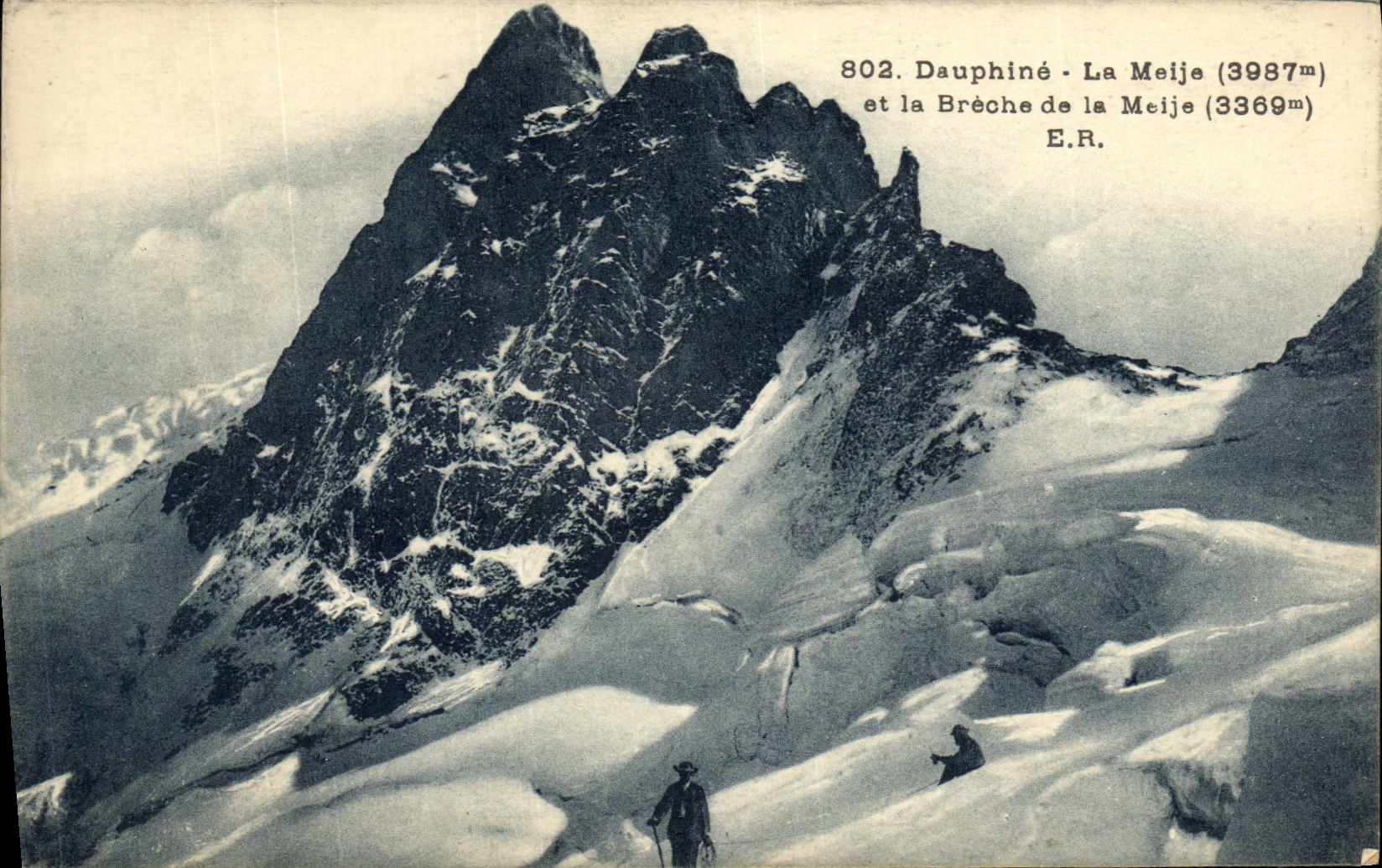 VINTAGE POSTCARD Dauphine Meije and the breach of Meije