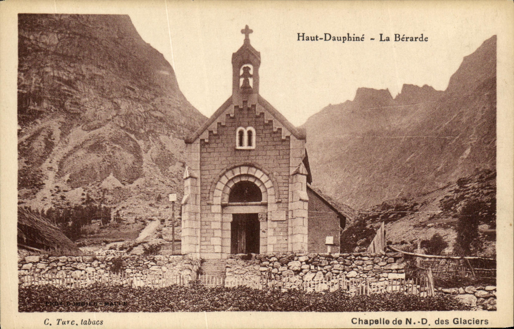 VINTAGE POSTCARD High Dauphine Berarde Vault of Nd of the glaciers