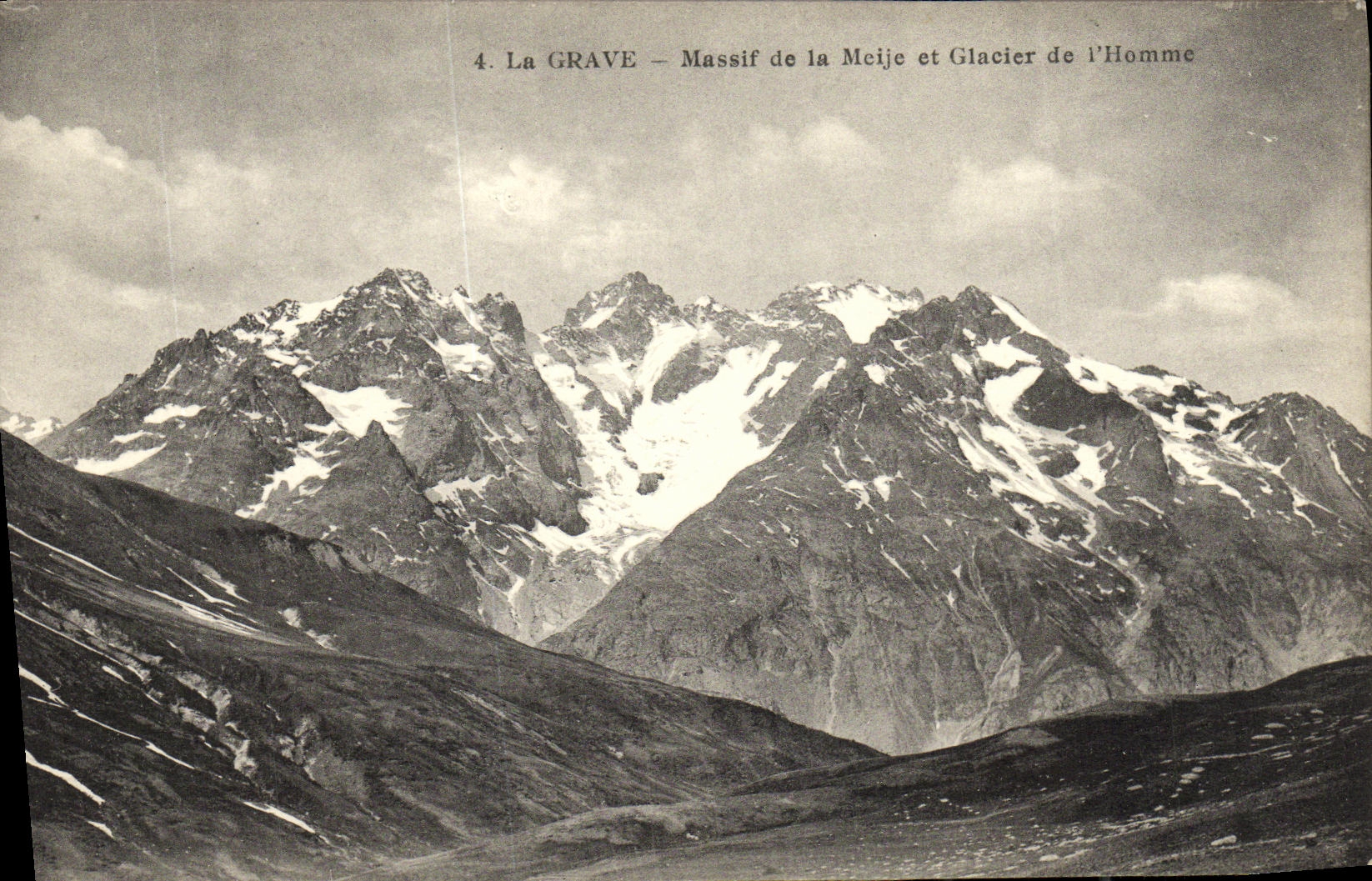 VINTAGE POSTCARD Dauphine Serious Solid mass of Meije and Glacier of L Man