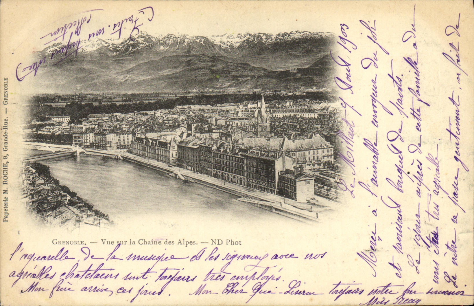 CPA Grenoble Vue sur la Chaire des Alpes