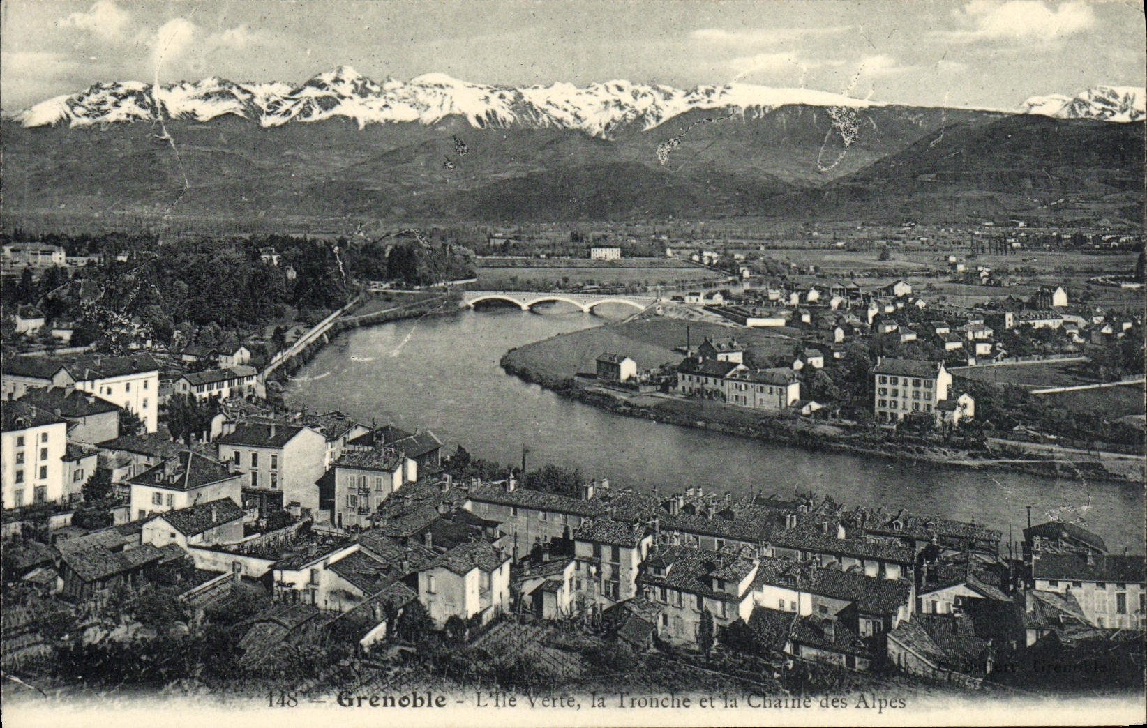CPA Grenoble L ile verte la Tronche et la chaine des Alpes