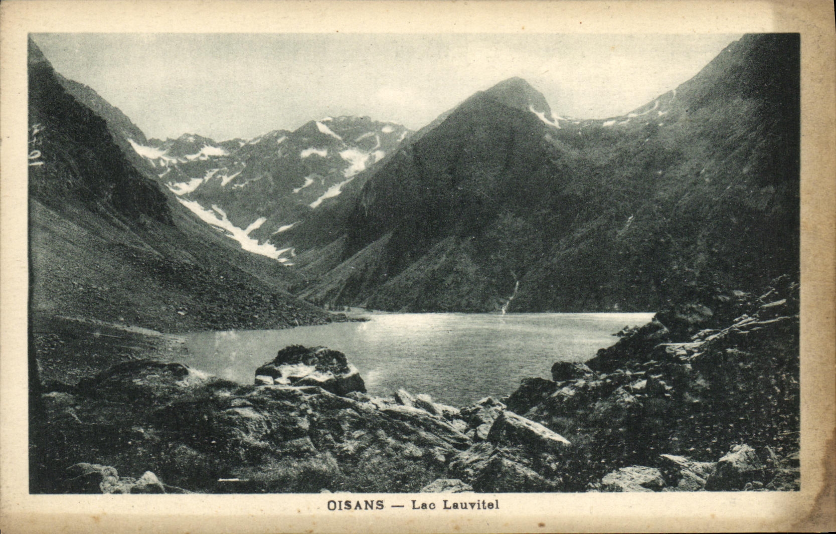 VINTAGE POSTCARD Oisans Lake Lauvitel
