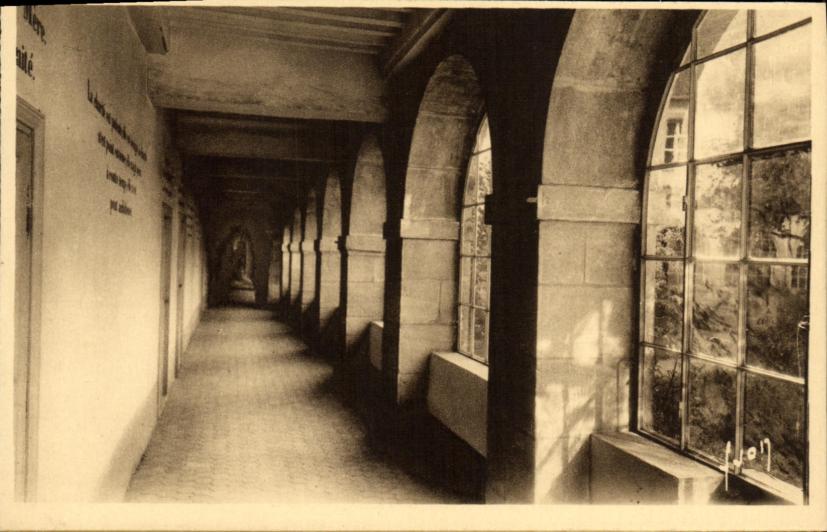 VINTAGE POSTCARD Paray Monial a cloister of the monastare of the Visitation