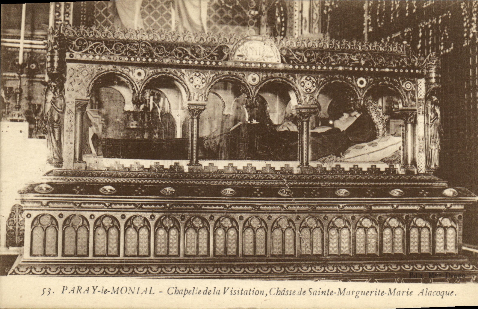 VINTAGE POSTCARD Paray Monial Chapelle of the Visitation Drives out Sainte Marguerite Alacoque