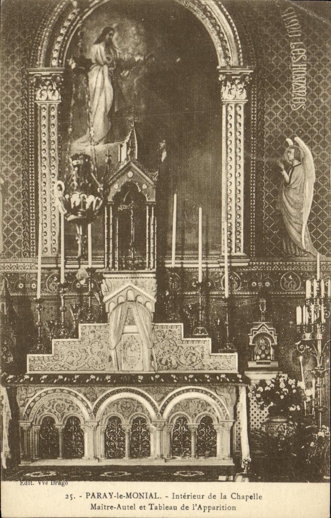 VINTAGE POSTCARD Paray Interior Monial of the Vault Master Furnace bridge and Table of L appearance